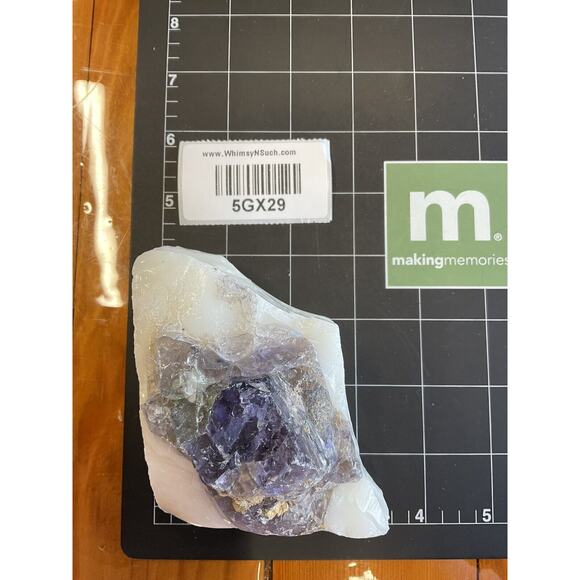 Amethyst Tipped Art Glass Cullet Glowing Manganese Slag Glass #5GX29 - Picture 7 of 7